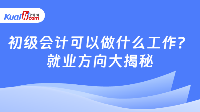 开元体育官网入口初级会计可以做什么工作？就业方向大揭秘(图1)